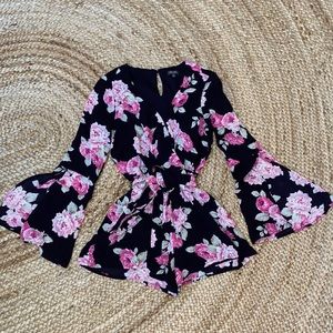 Gorgeous Lily Rose Bell Sleeved Short Romper